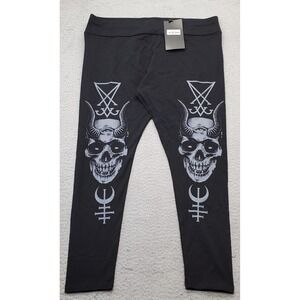 KILLSTAR Mooncult Leggings Women 4XL Multi Ram Skull Print Gothic Punk Halloween